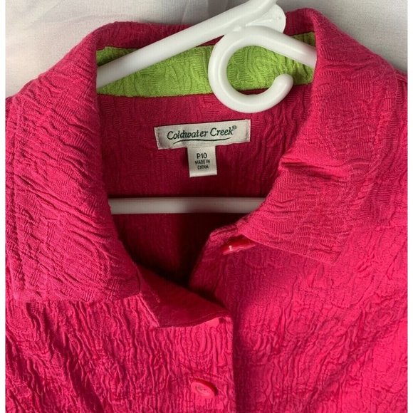 Coldwater Creek Womens Pink Barbie  Jacket Size 10 Petite Textured - Picture 4 of 10